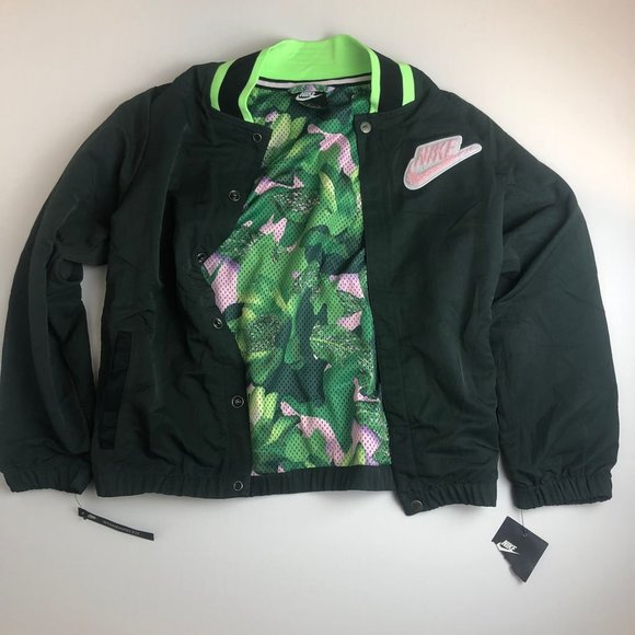 Nike Boy's Size M Varsity Jacket Dark Green New With Tags - Picture 2 of 4